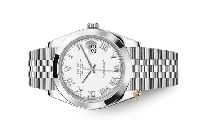 Đồng Hồ Rolex Datejust 41 126300 Mặt Số Trắng Cọc Số La Mã