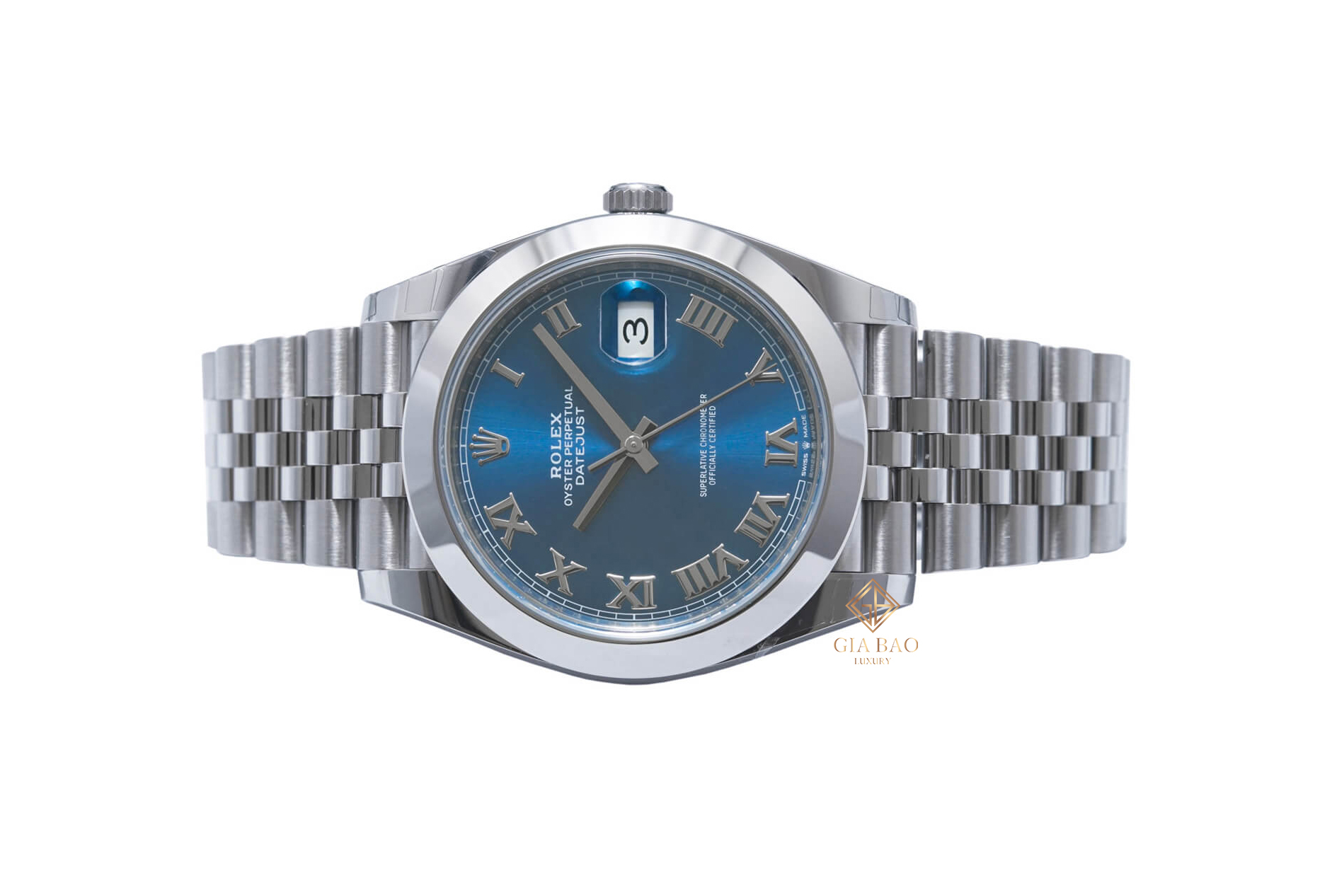 Đồng Hồ Rolex Datejust 41 126300 Mặt Số Xanh Cọc Số La Mã