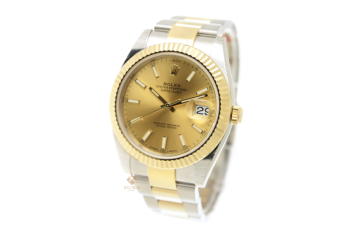 Đồng Hồ Rolex Datejust 41 126333 Mặt Số Vàng Champagne Dây Đeo Oyster