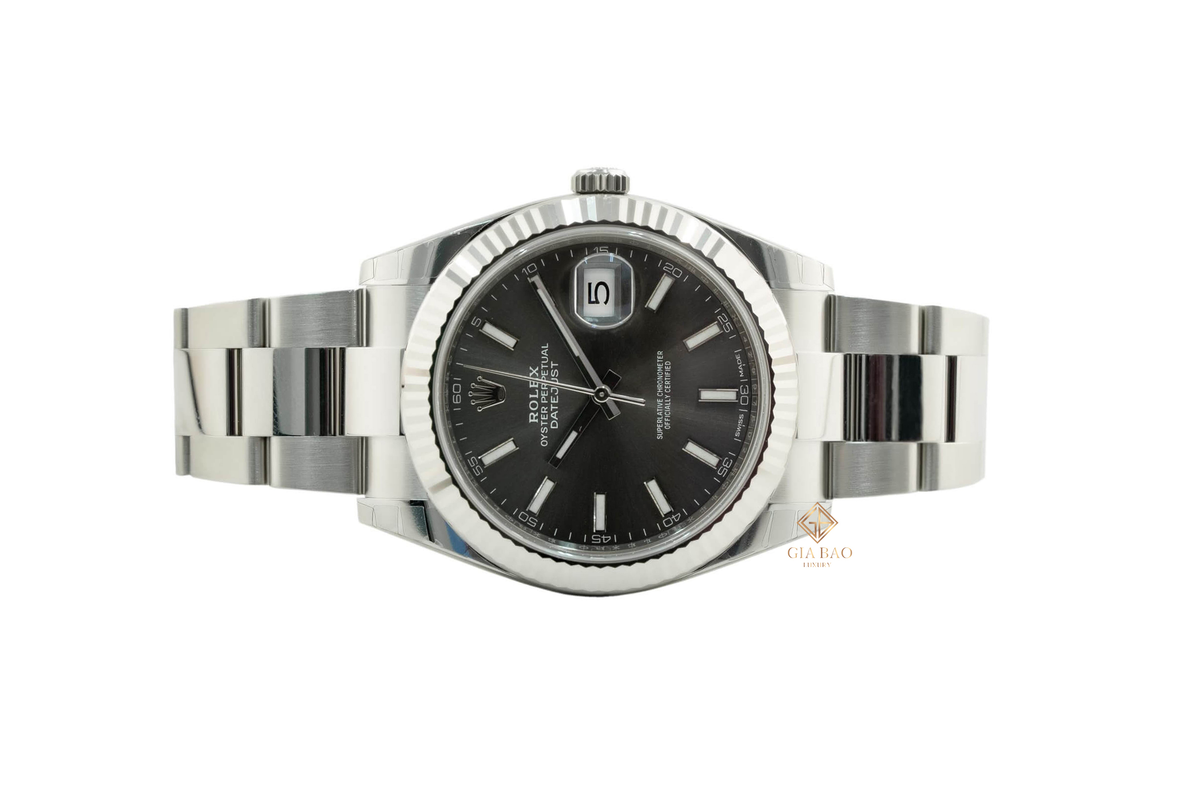 Đồng Hồ Rolex Datejust 41 126334 Mặt Số Xám Cọc Dạ Quang Dây Đeo Oyster
