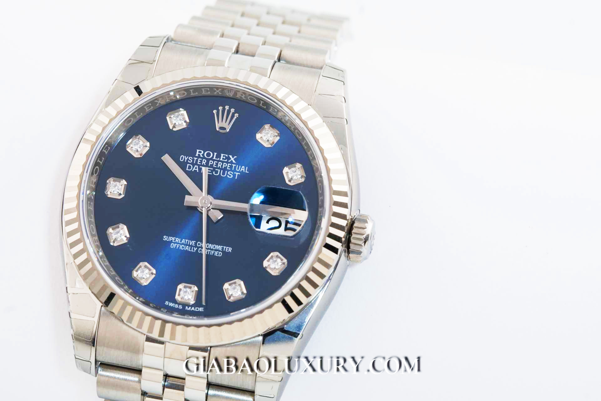 Đồng Hồ Rolex Datejust 36 116234 Mặt Số Xanh Nạm Kim Cương
