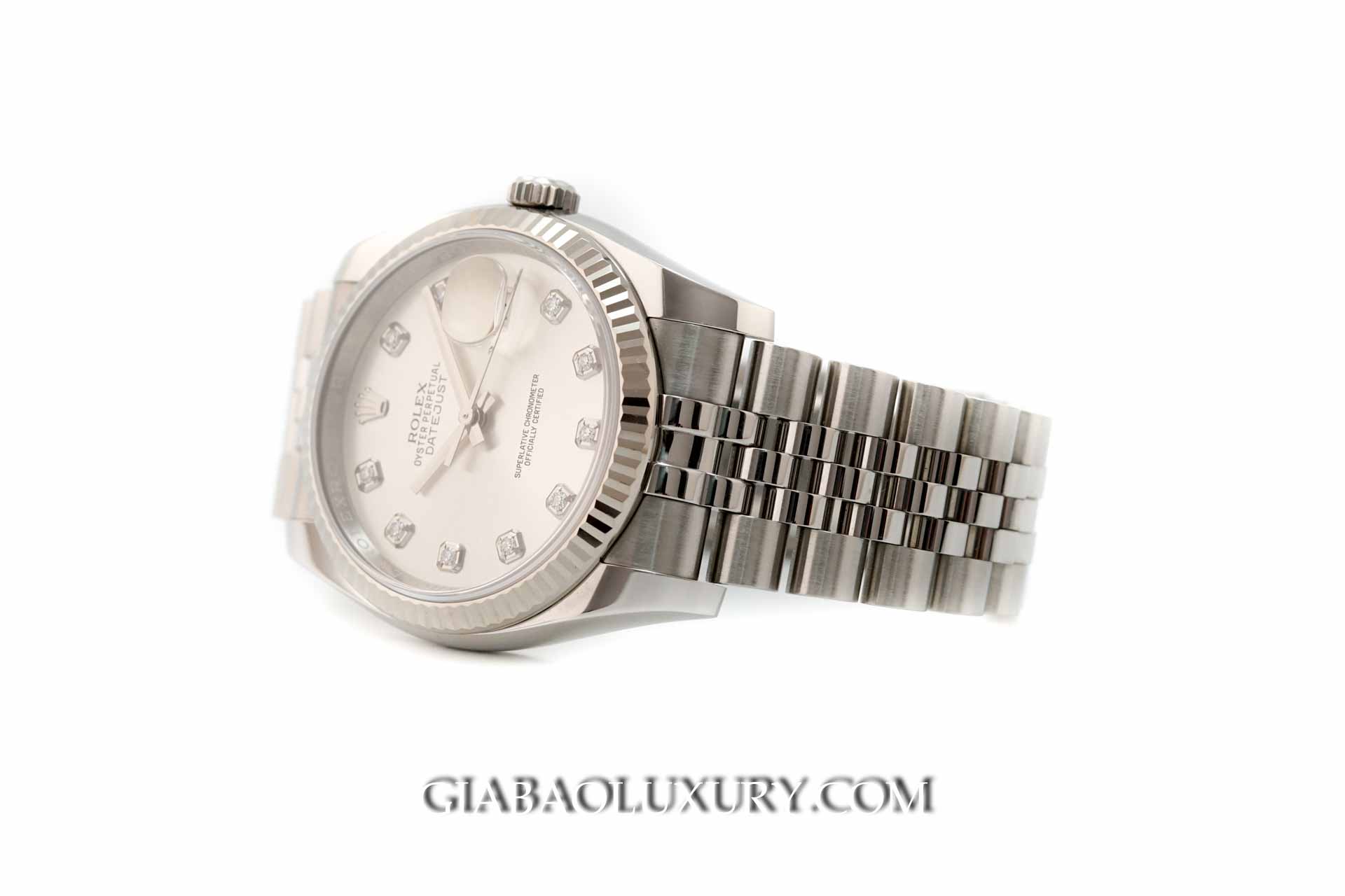 Đồng Hồ Rolex Datejust 36 116234 Mặt Số Bạc Nạm Kim Cương