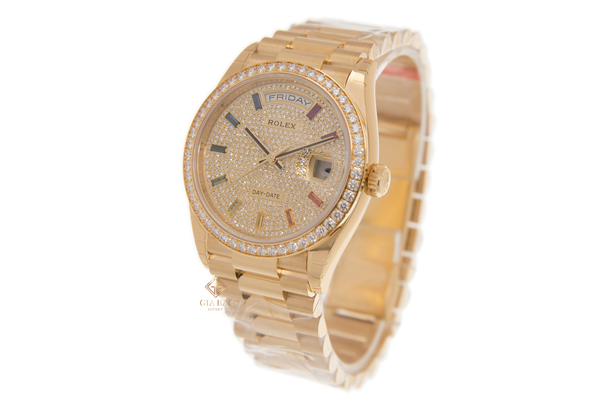 Đồng Hồ Rolex Day-Date 36 128348RBR Mặt Số Đính Kim Cương
