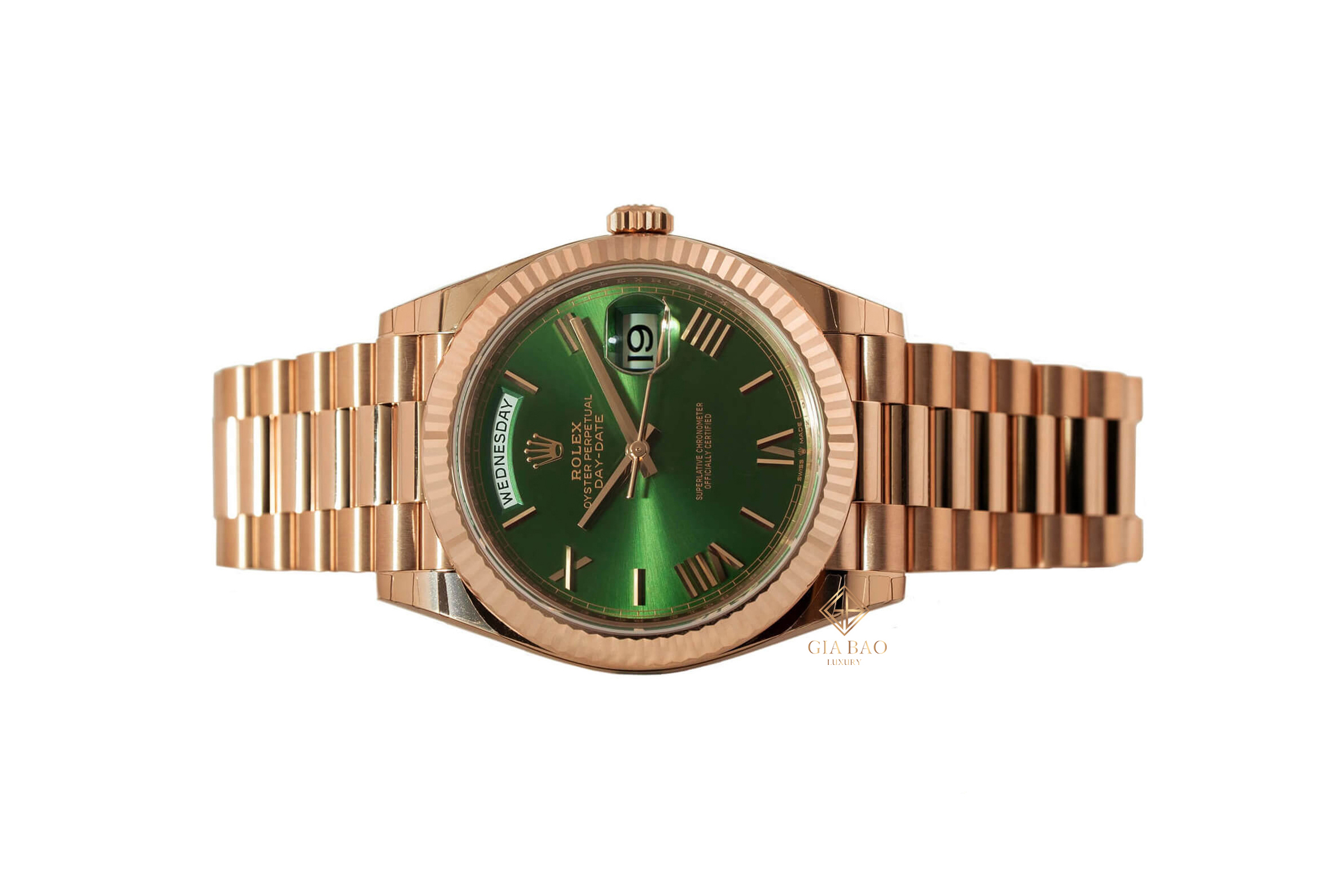 Đồng Hồ Rolex Day-Date 40 228235 Mặt Số Xanh Olive