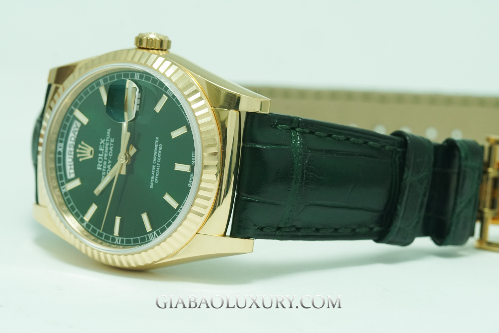 Đồng Hồ Rolex Day-Date 36 118138 Mặt Số Xanh Lá (Like New)