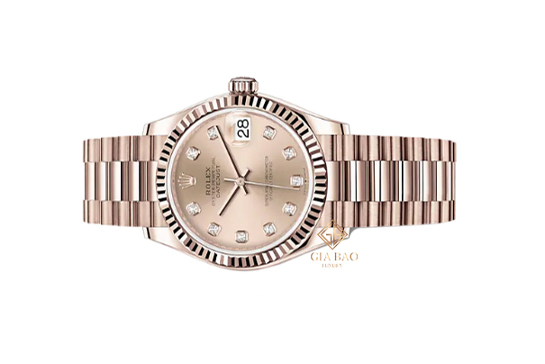 Đồng Hồ Rolex Lady-Datejust 278275 Mặt Số Hồng Cọc Số Nạm Kim Cương