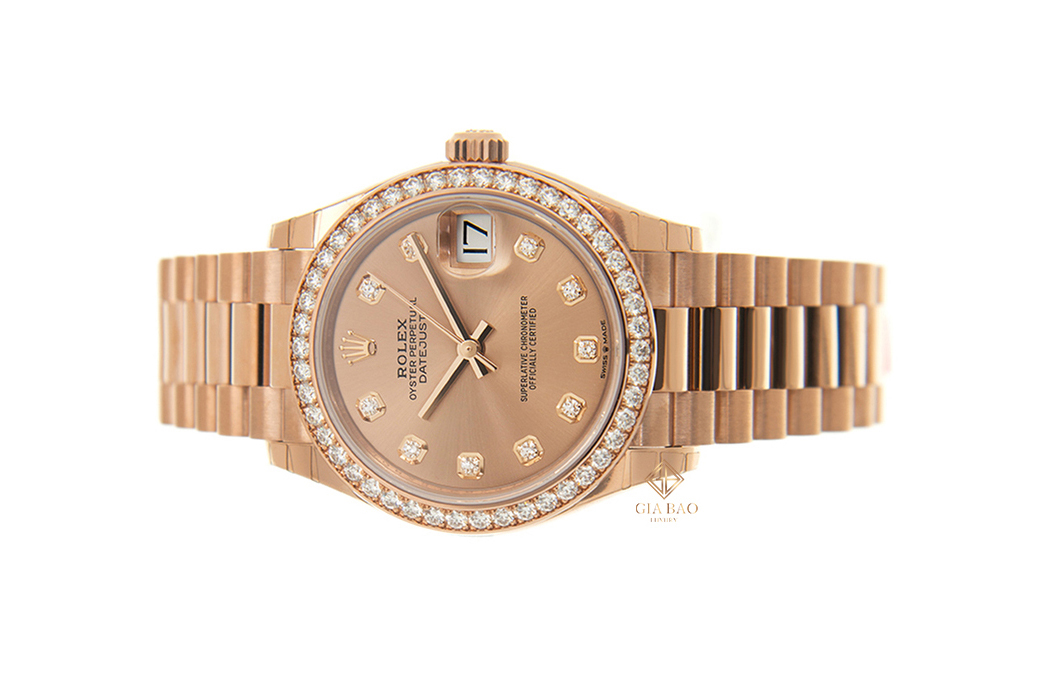 Đồng Hồ Rolex Lady-Datejust 278285RBR Mặt Số Hồng Nạm Kim Cương