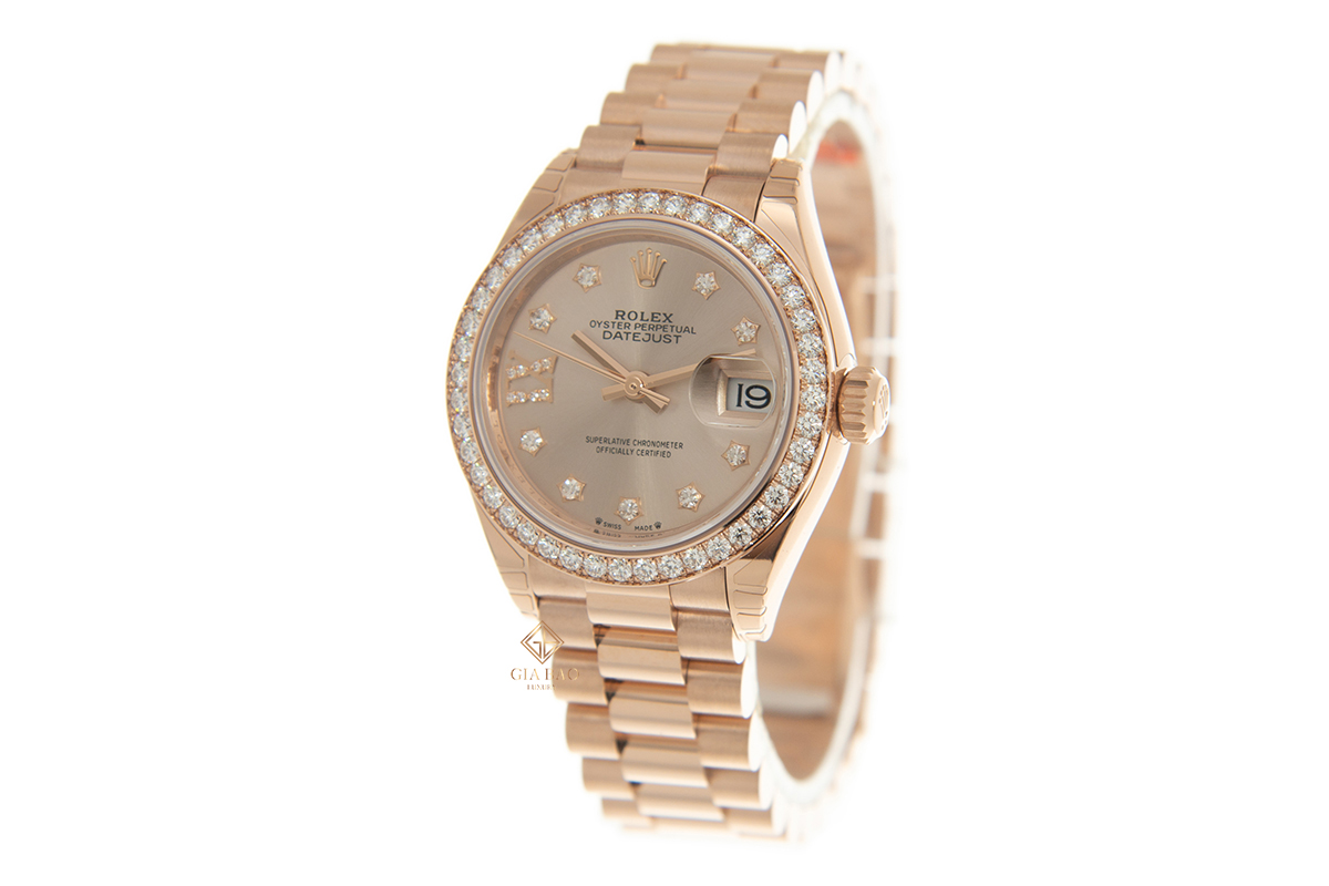 Đồng Hồ Rolex Lady-Datejust 279135RBR Mặt Số Sundust Cọc Số Sao