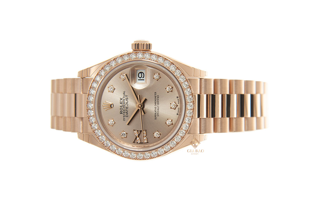 Đồng Hồ Rolex Lady-Datejust 279135RBR Mặt Số Sundust Cọc Số Sao