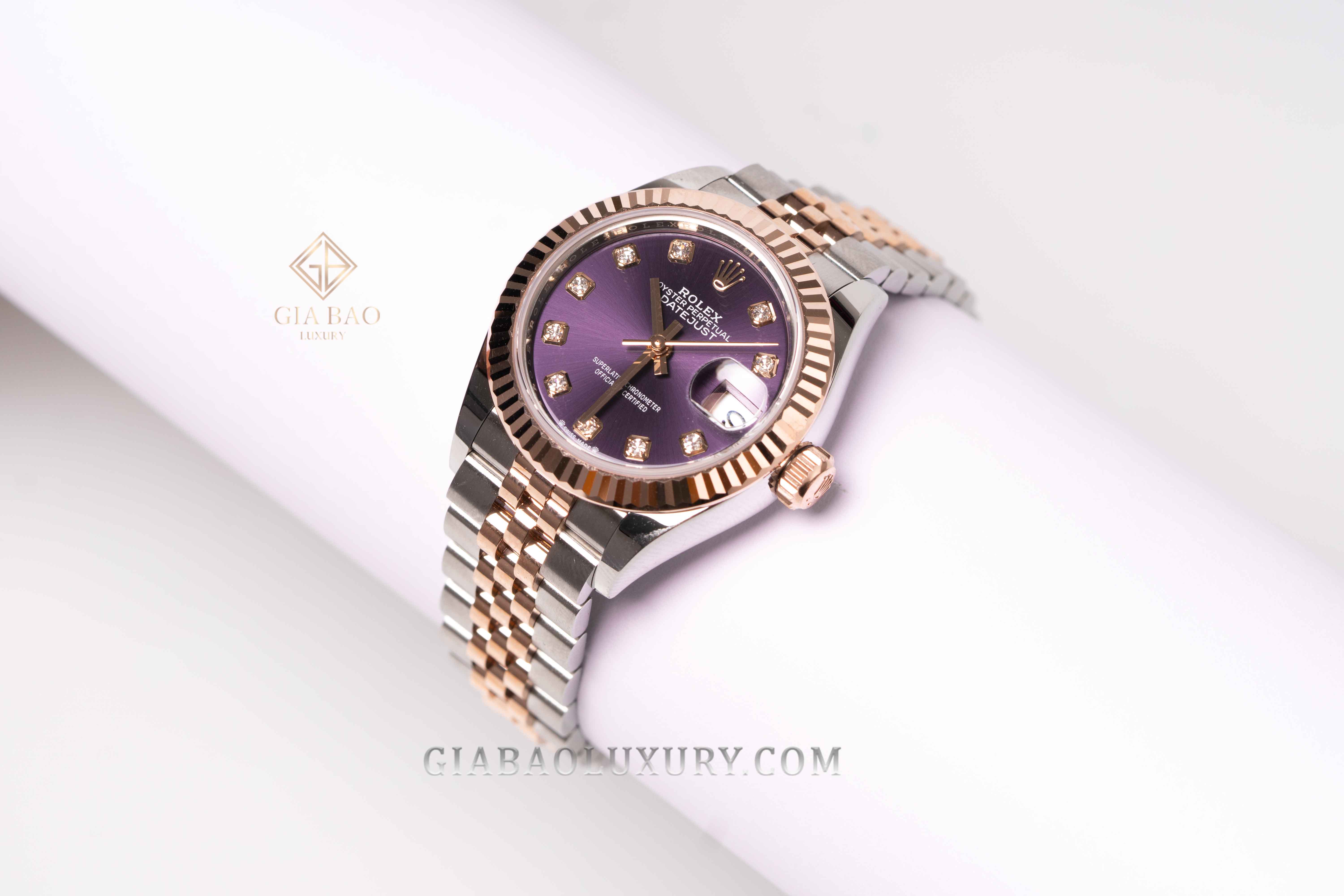 Đồng Hồ Rolex Lady-Datejust 279171 Mặt Số Tím Nạm Kim Cương