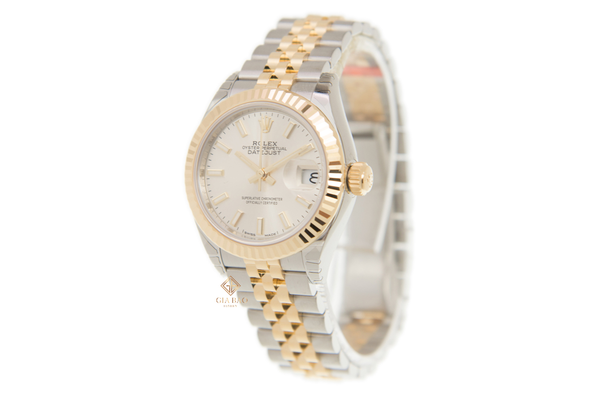 Đồng Hồ Rolex Lady-Datejust 279173 Mặt Số Bạc Cọc Số Dạ Quang