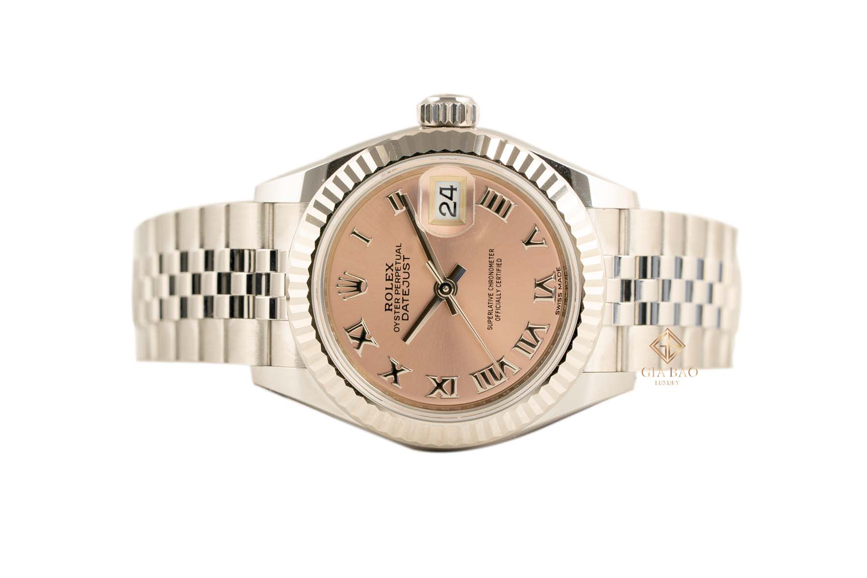Đồng Hồ Rolex Lady Datejust 279174 Mặt Số Hồng Cọc Số La Mã