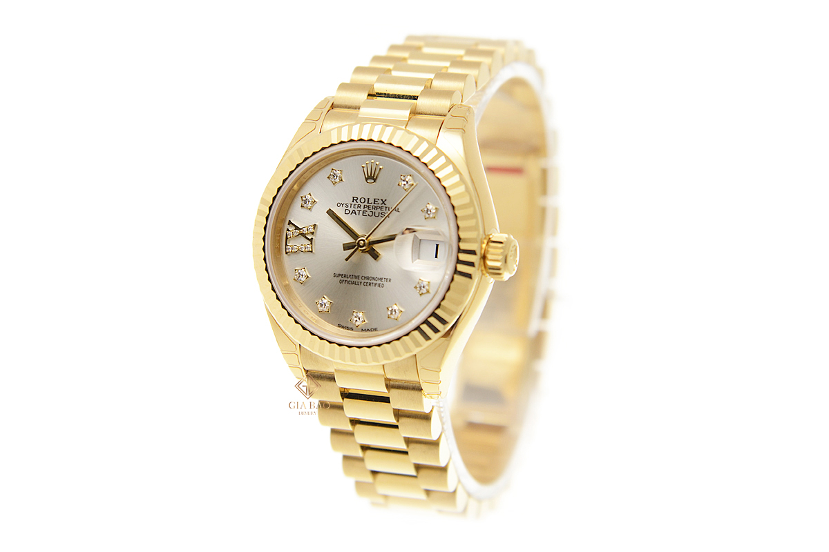 Đồng Hồ Rolex Lady-Datejust 279178 Mặt Số Bạc Cọc Số Sao La Mã