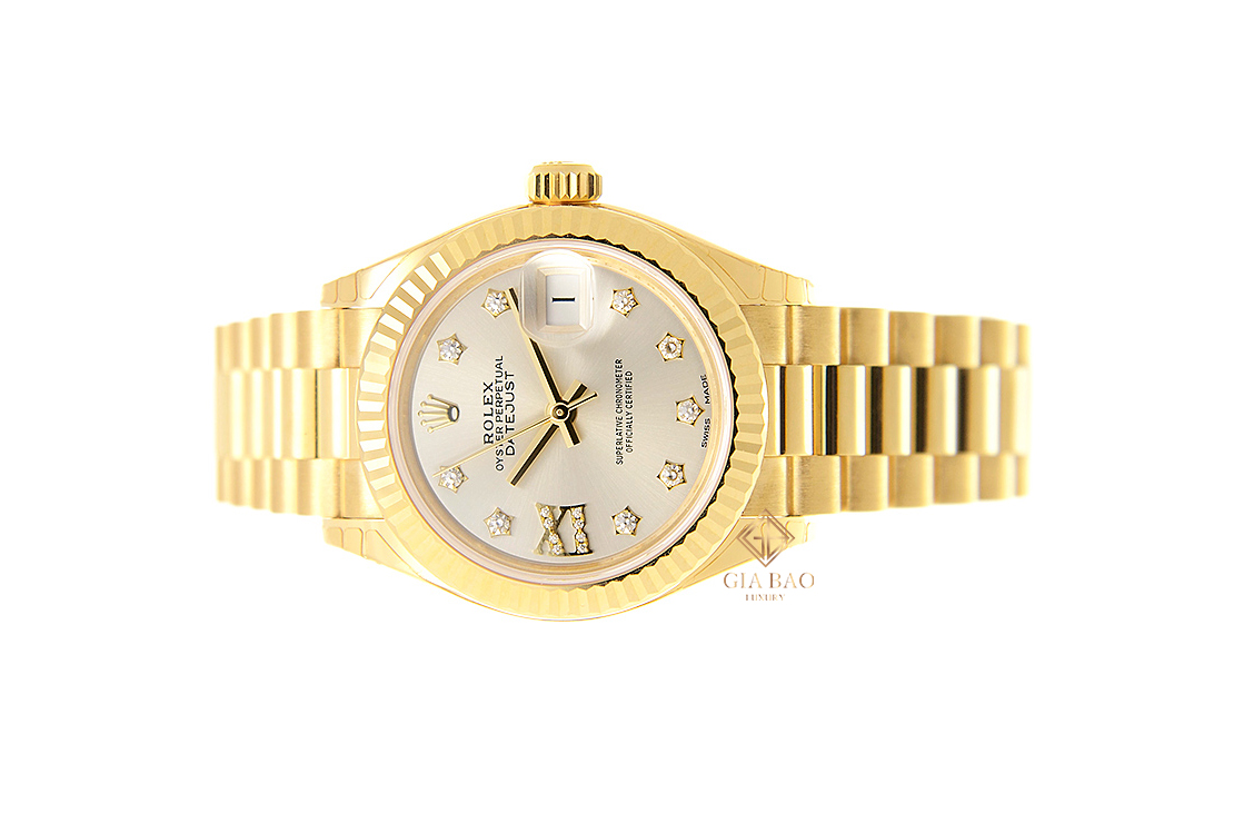 Đồng Hồ Rolex Lady-Datejust 279178 Mặt Số Bạc Cọc Số Sao La Mã