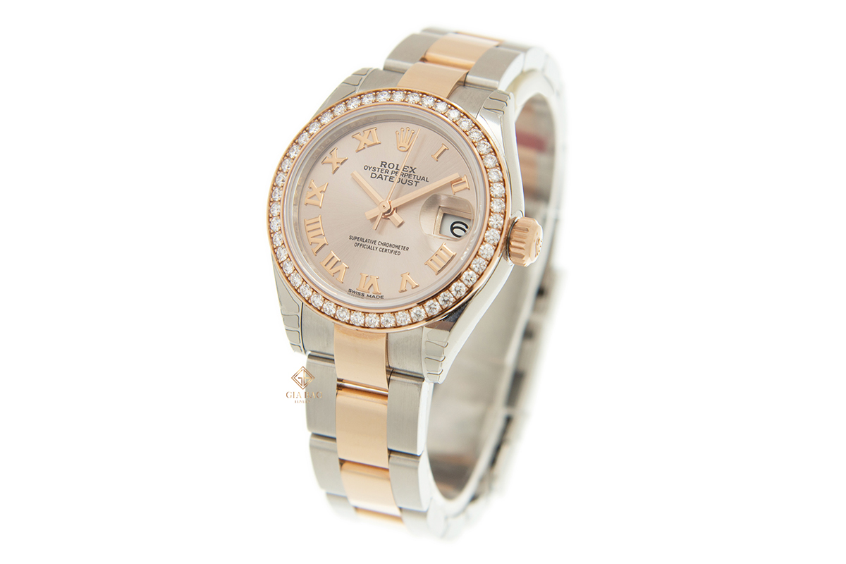 Đồng Hồ Rolex Lady-Datejust 279381RBR Mặt Sundust Cọc Số La Mã Dây Đeo Oyster