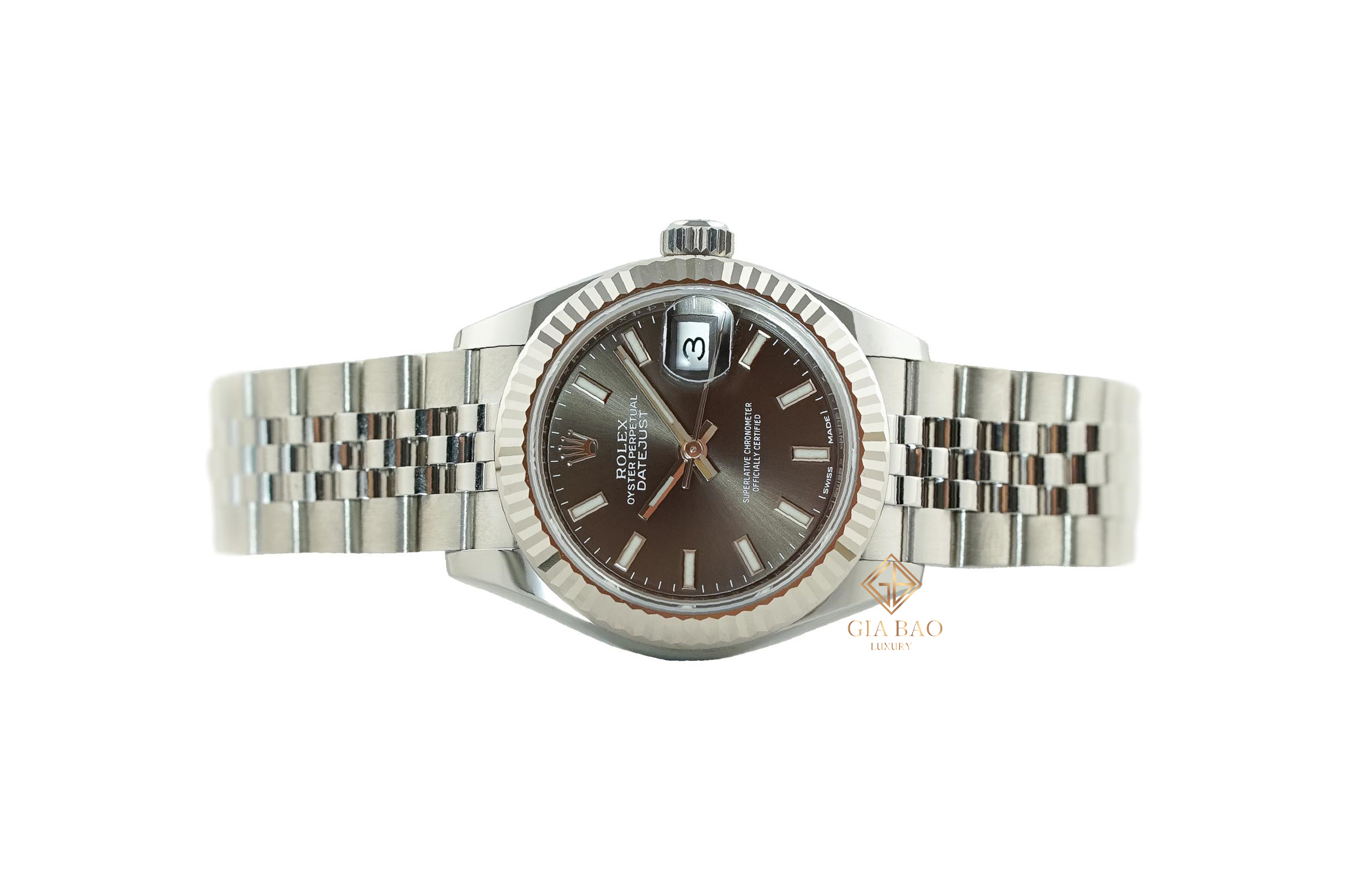 Đồng Hồ Rolex Lady-Datejust 28 279174 Mặt Số Xám Tối Cọc Số Dạ Quang