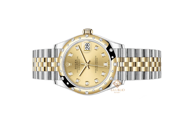 Đồng Hồ Rolex Lady Datejust 31 278343 Mặt Số Vàng Champagne Cọc Số Kim Cương