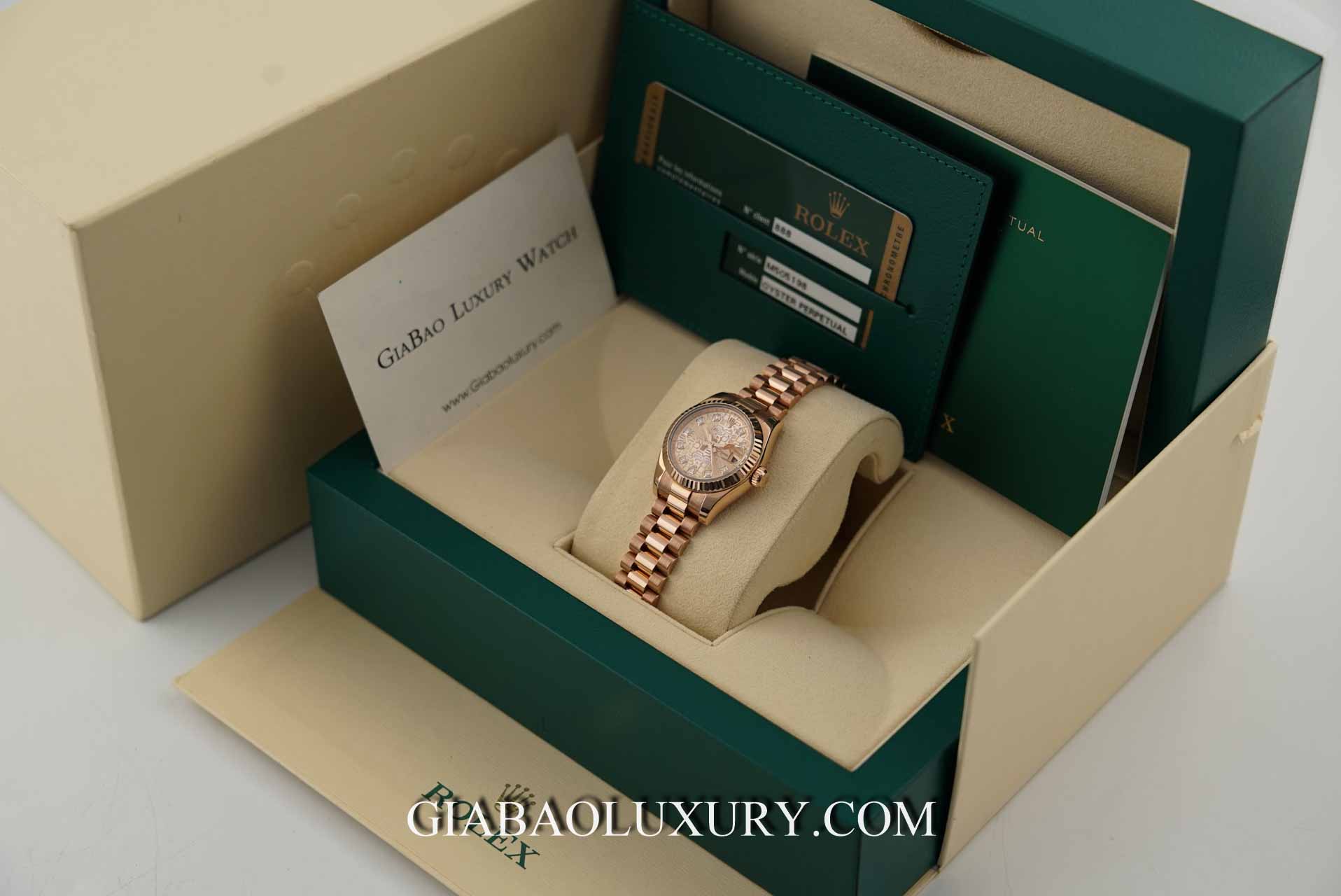 Đồng Hồ Rolex Lady Datejust 179175 Mặt Số Vi Tính Hồng