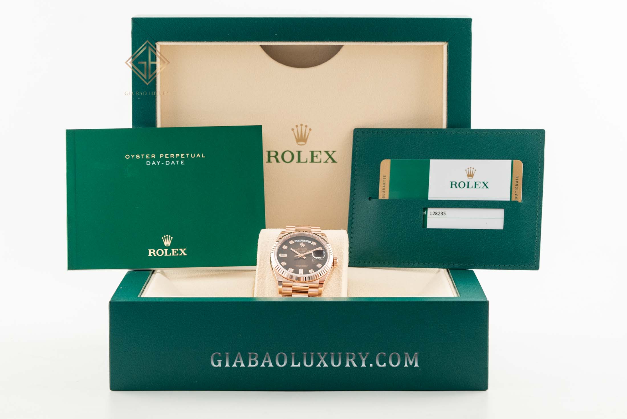 Đồng Hồ Rolex Day-Date 36 128235 Mặt Số Ombre Nâu (Like New)