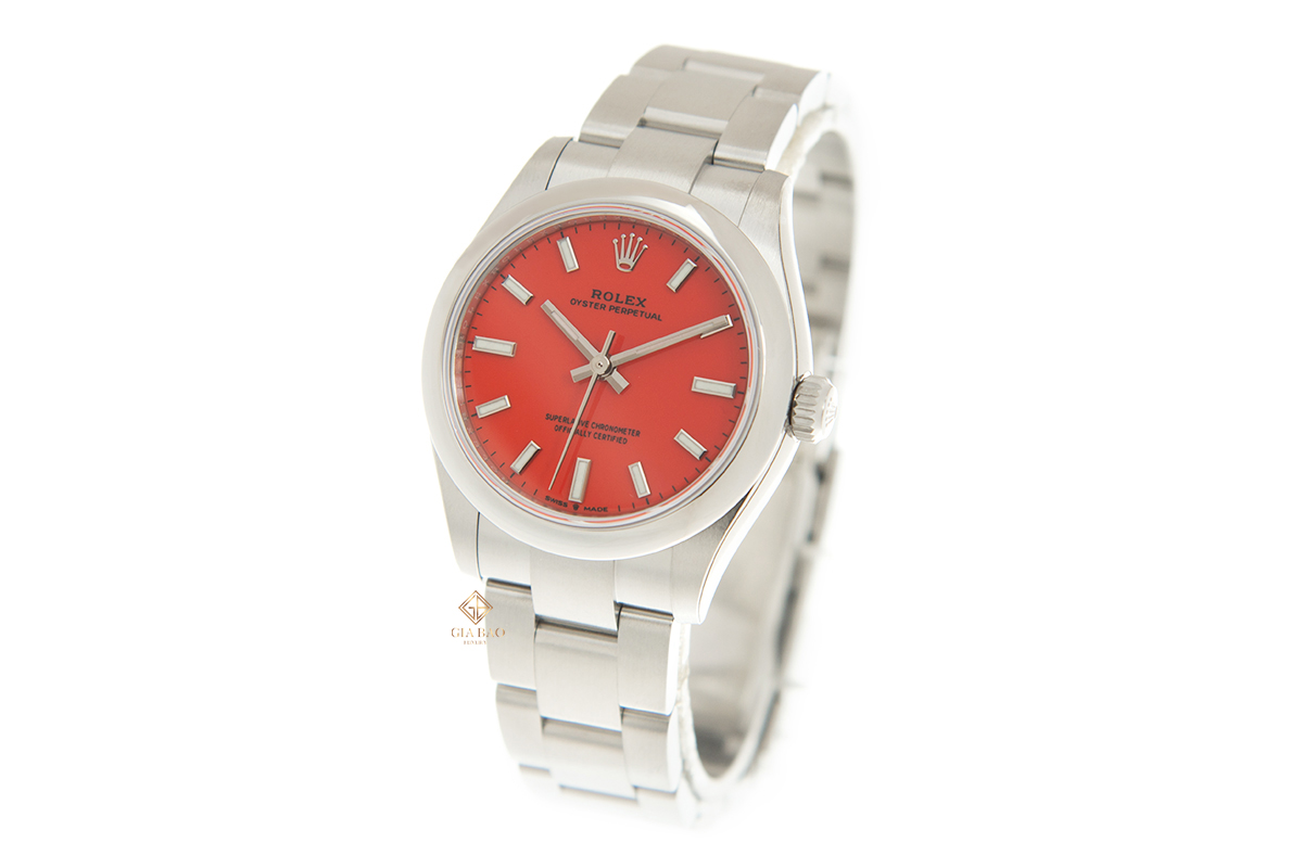 Đồng Hồ Rolex Oyster Perpetual 31 277200 Mặt Số Đỏ Cọc Dạ Quang