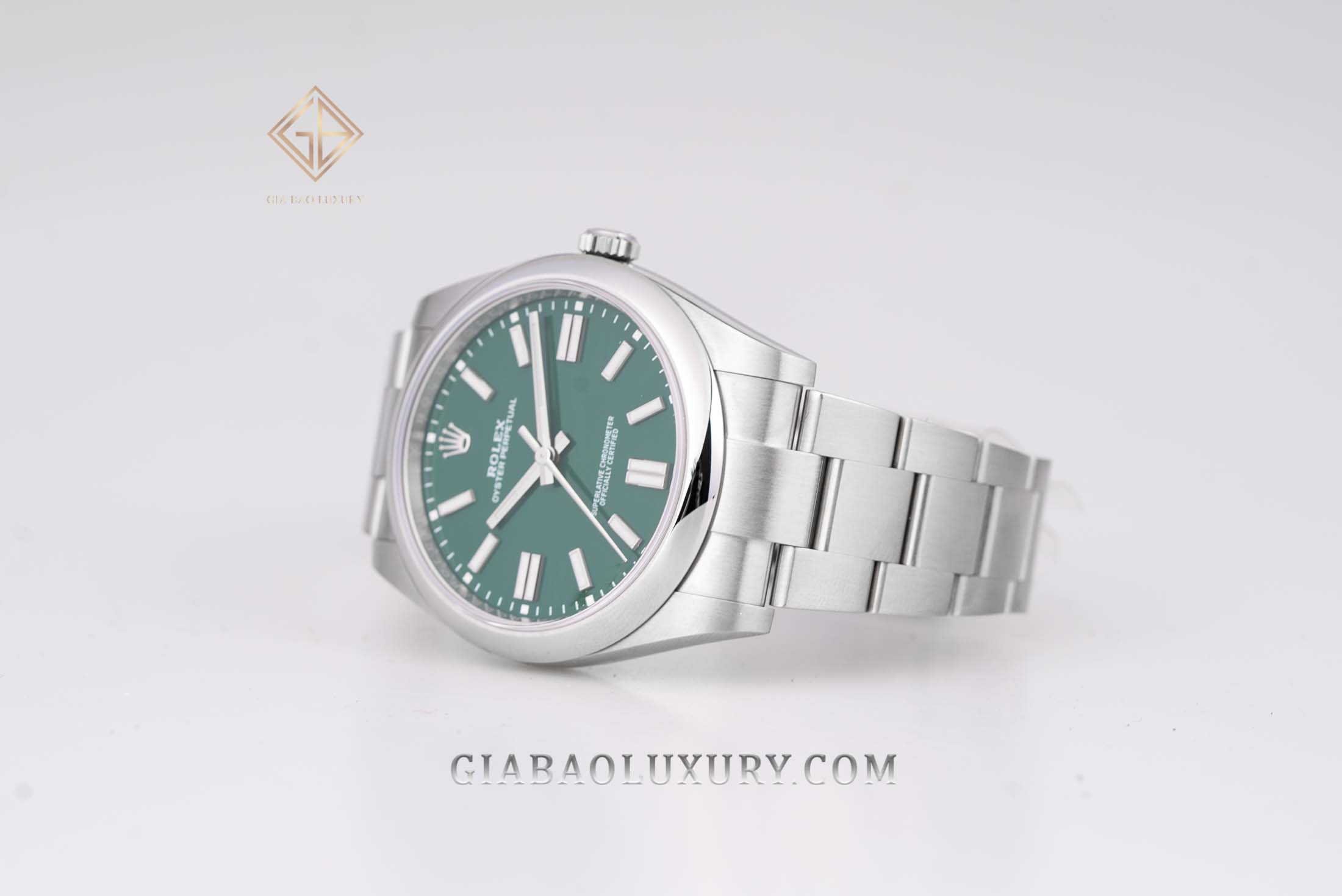 Đồng Hồ Rolex Oyster Perpetual 41 124300 Mặt Số Xanh