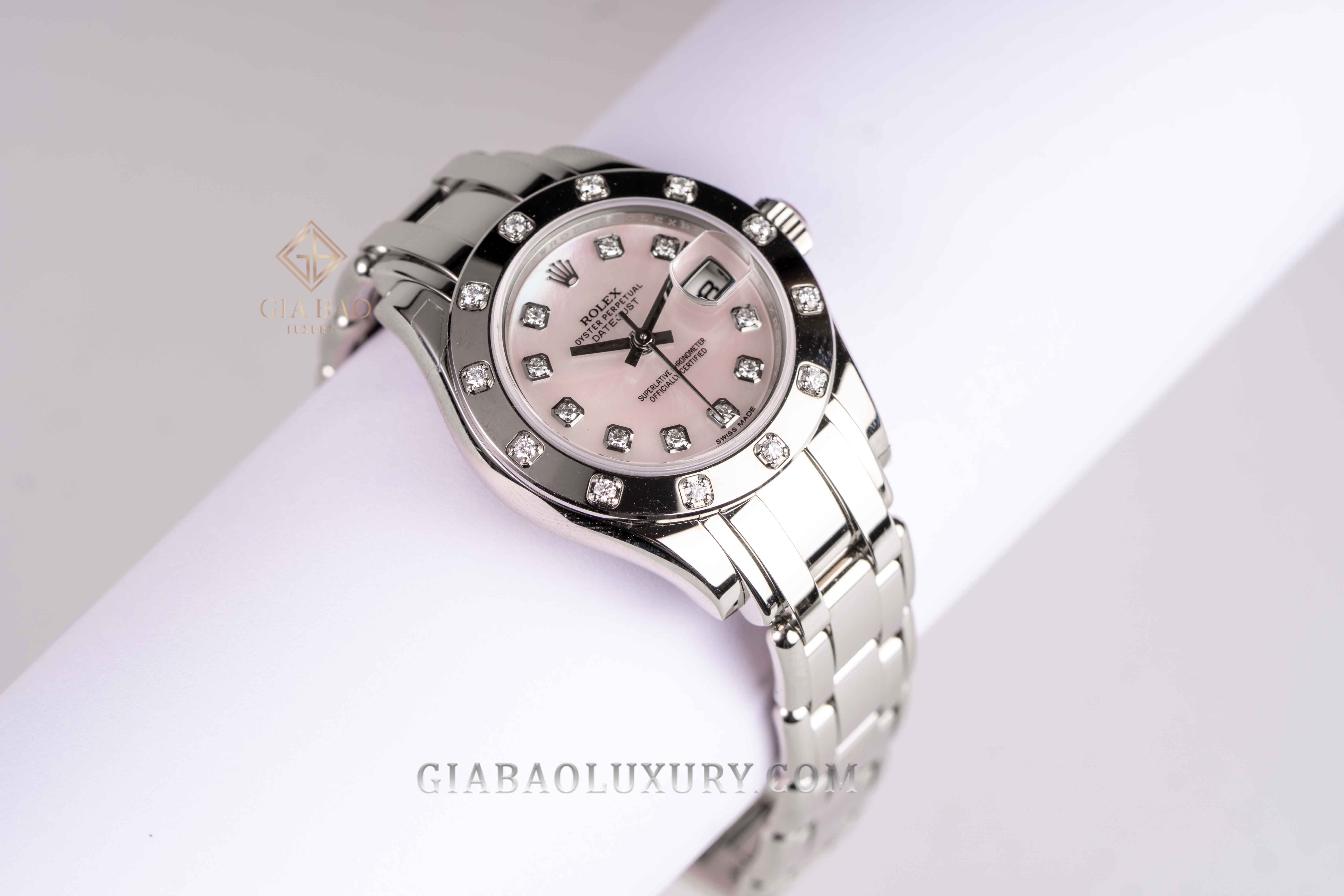 Đồng Hồ Rolex Pearlmaster 29 80319 Mặt Số Vỏ Trai Trắng