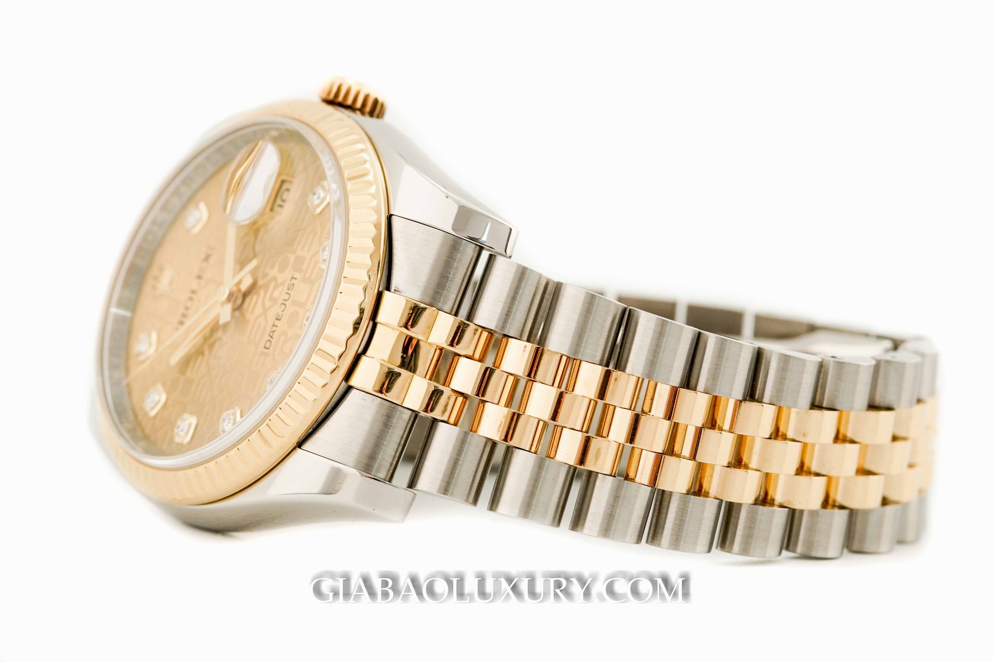 Đồng Hồ Rolex Datejust 36 116233 Mặt Số Vi Tính Vàng Champagne