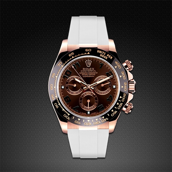 Dây Rubber B Classic Series cho Rolex Daytona phiên bản dây da vàng hồng
