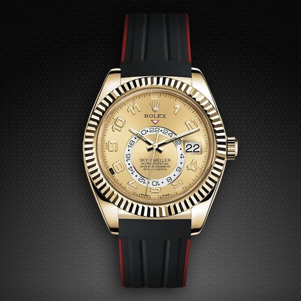 Dây Rubber B VulChromatic® cho Rolex Sky-Dweller phiên bản dây da