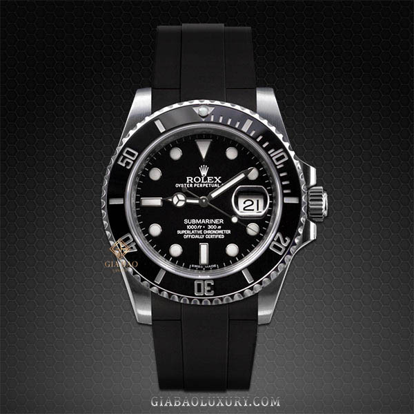 Dây Rubber B Tang Buckle Series cho Rolex Submariner Ceramic 126610, 124060, 126613, 126619