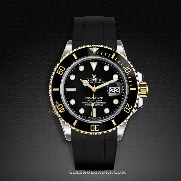 Dây Rubber B Tang Buckle Series cho Rolex Submariner Ceramic 126610, 124060, 126613, 126619