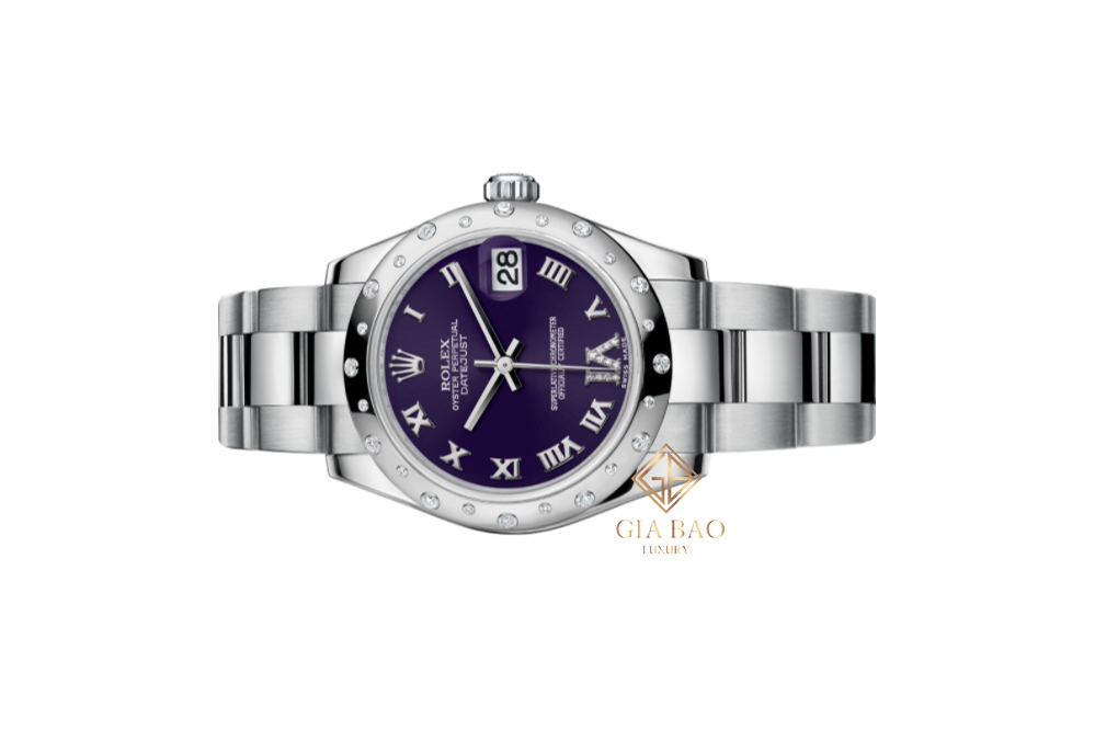 Đồng Hồ Rolex Lady-Datejust 178344 Mặt Số Purple Cọc Số La Mã Dây Đeo Oyster