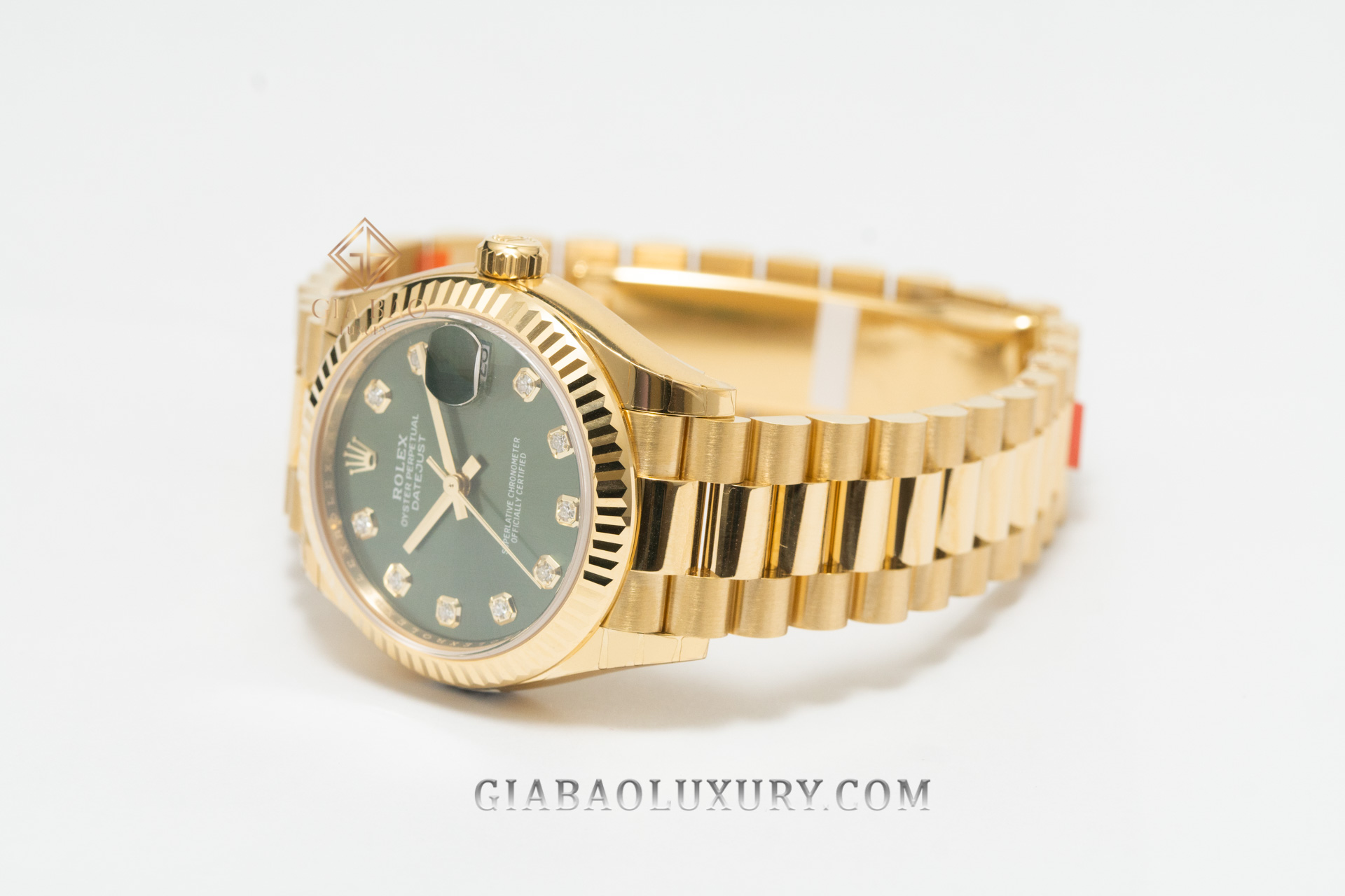 Đồng Hồ Rolex Datejust 278278 Mặt Số Oliu Xanh Nạm Kim Cương
