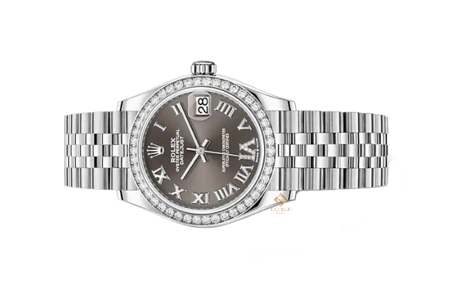 Đồng Hồ Rolex Datejust 31 278384RBR Mặt Số Xám Cọc Số La Mã Đính Kim Cương