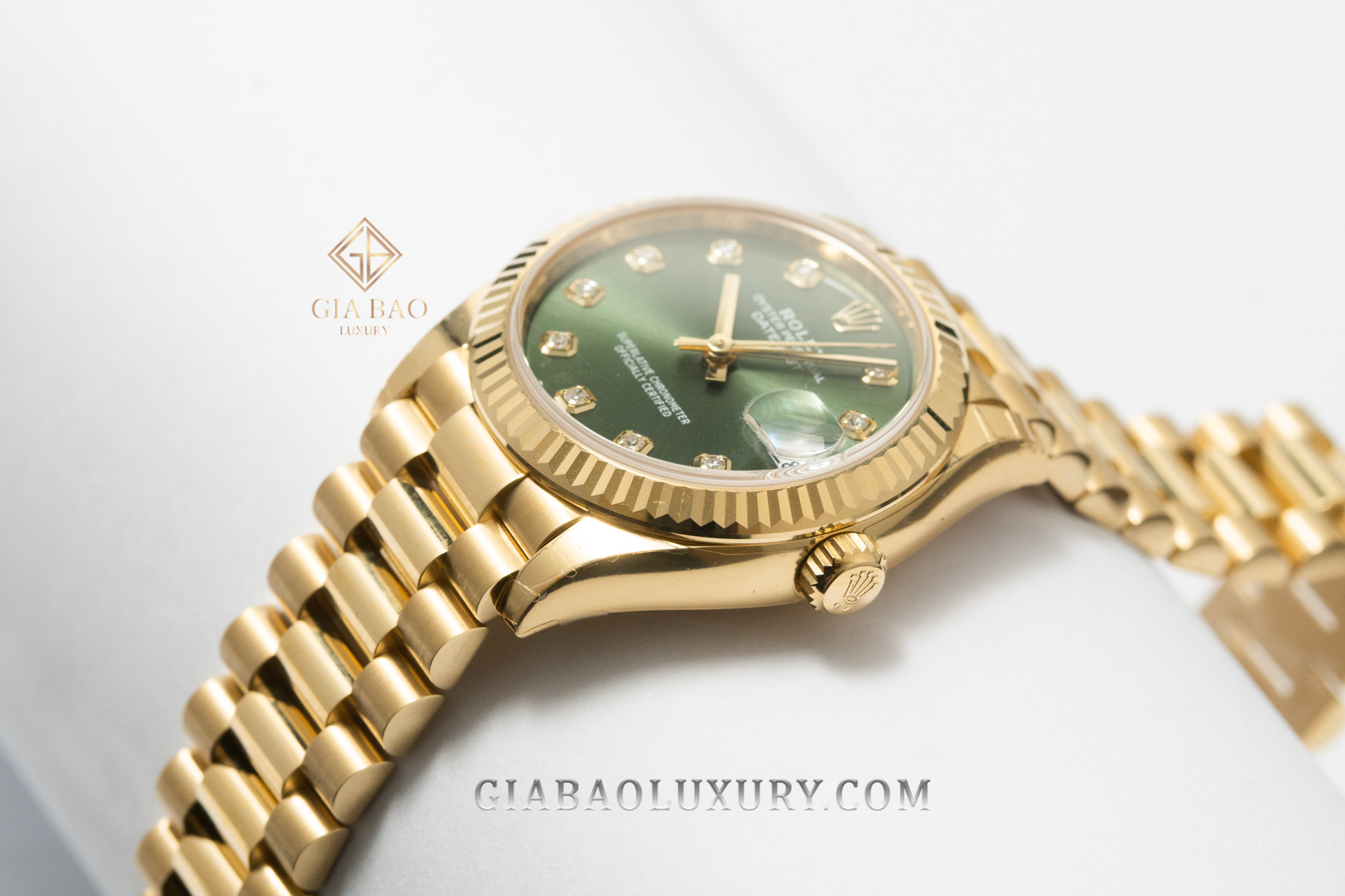 Đồng Hồ Rolex Datejust 278278 Mặt Số Oliu Xanh Nạm Kim Cương