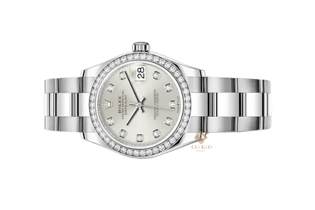 Đồng Hồ Rolex Datejust 31 278384RBR Mặt Số Bạc Cọc Số Kim Cương Dây Đeo Oyster