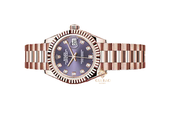 Đồng hồ Rolex Lady-Datejust 279175 Mặt Số Tím Nạm Kim Cương Dây Đeo President