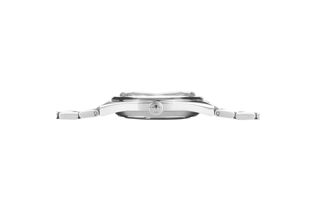 Đồng hồ đeo tay thương hiệu Nivada Grenchen, dòng sản phẩm F77, Ref number: 68016A77, mặt số thiên thạch màu xám size 37mm, máy tự động, dây và vỏ bằng thép không gỉ, mới 100%