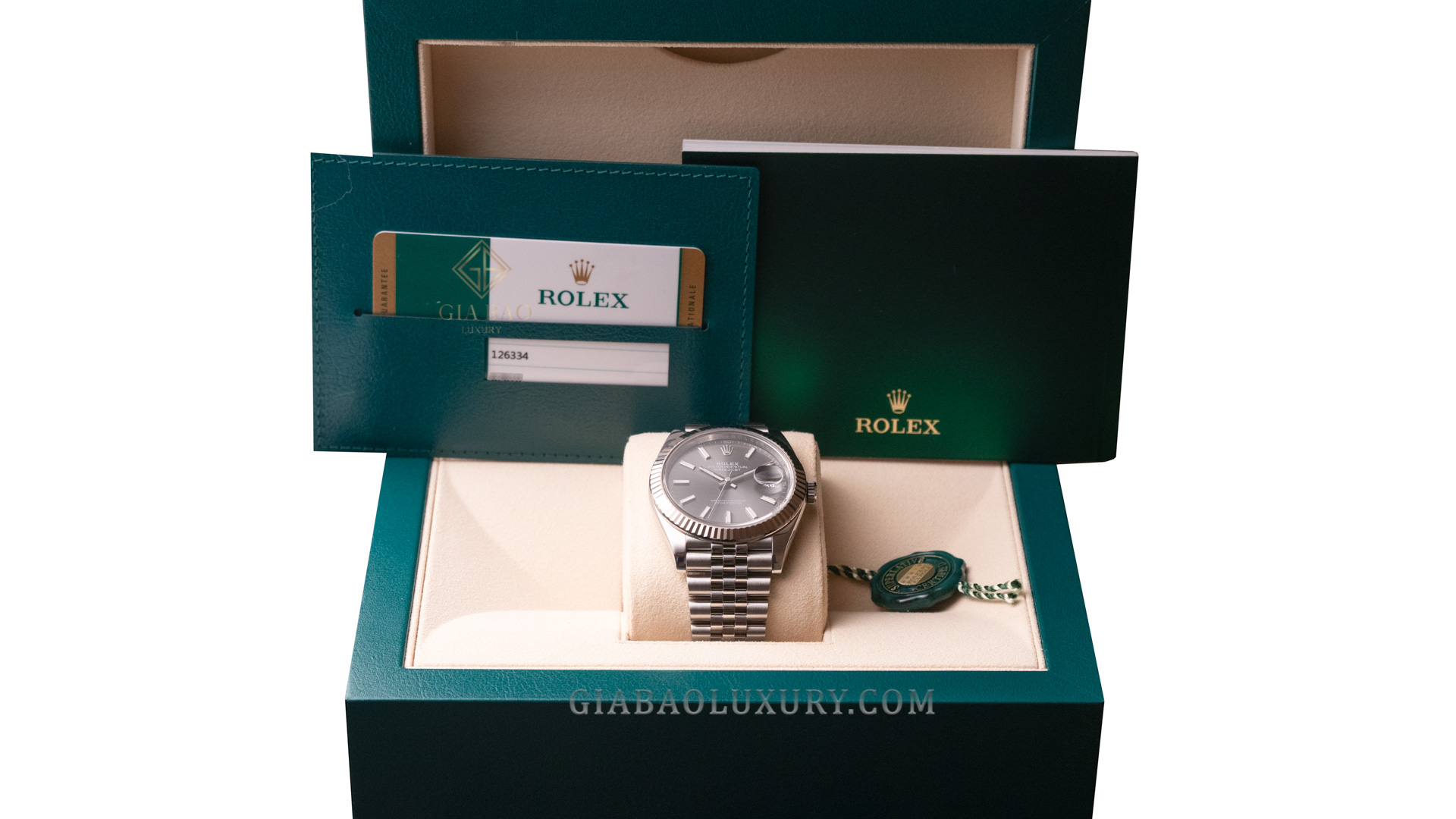 Đồng hồ Rolex Datejust 41 126334 Mặt Số Xám Cọc Dạ Quang