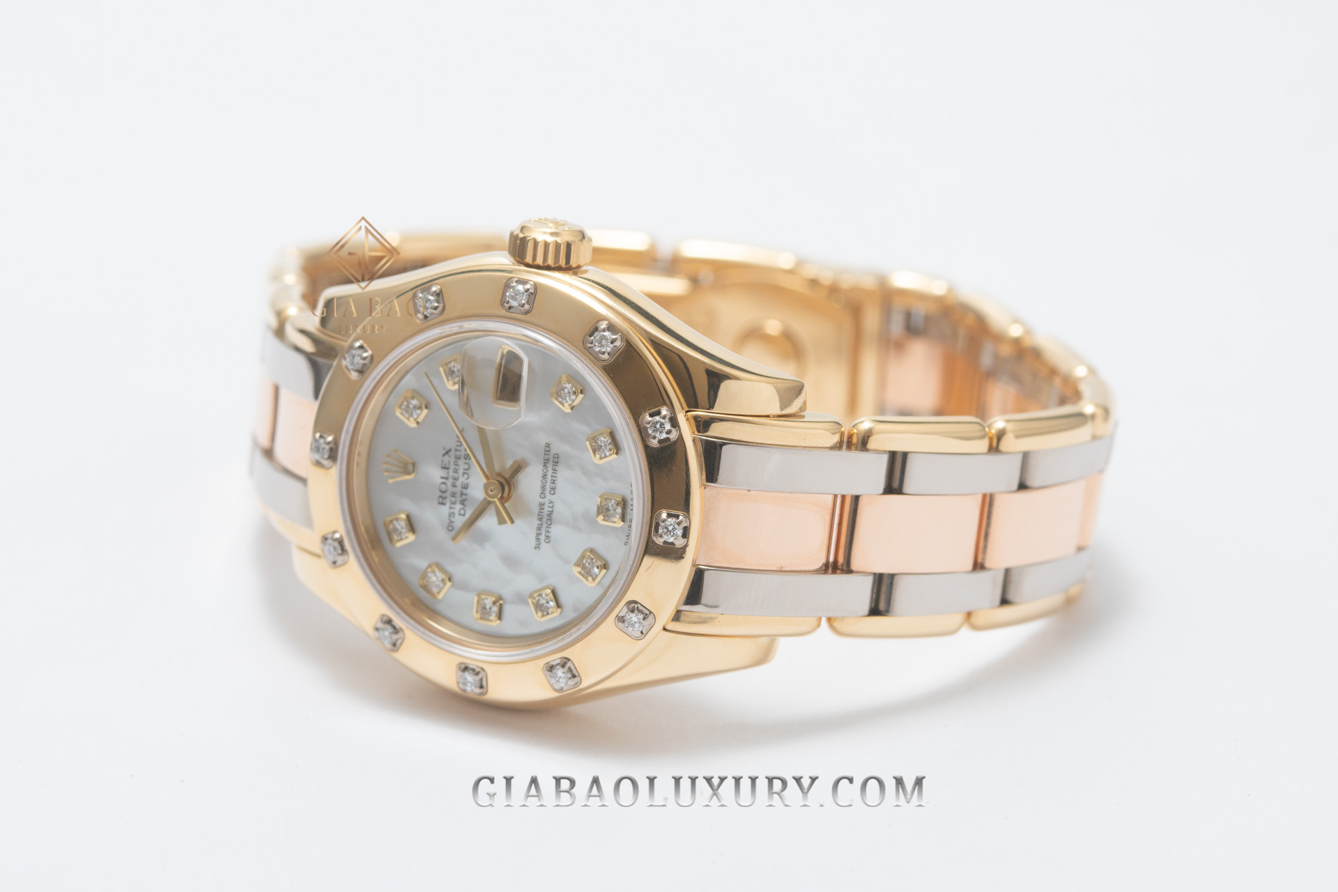 Đồng Hồ Rolex Pearlmaster 29 80318 Mặt Số vỏ Trai Trắng