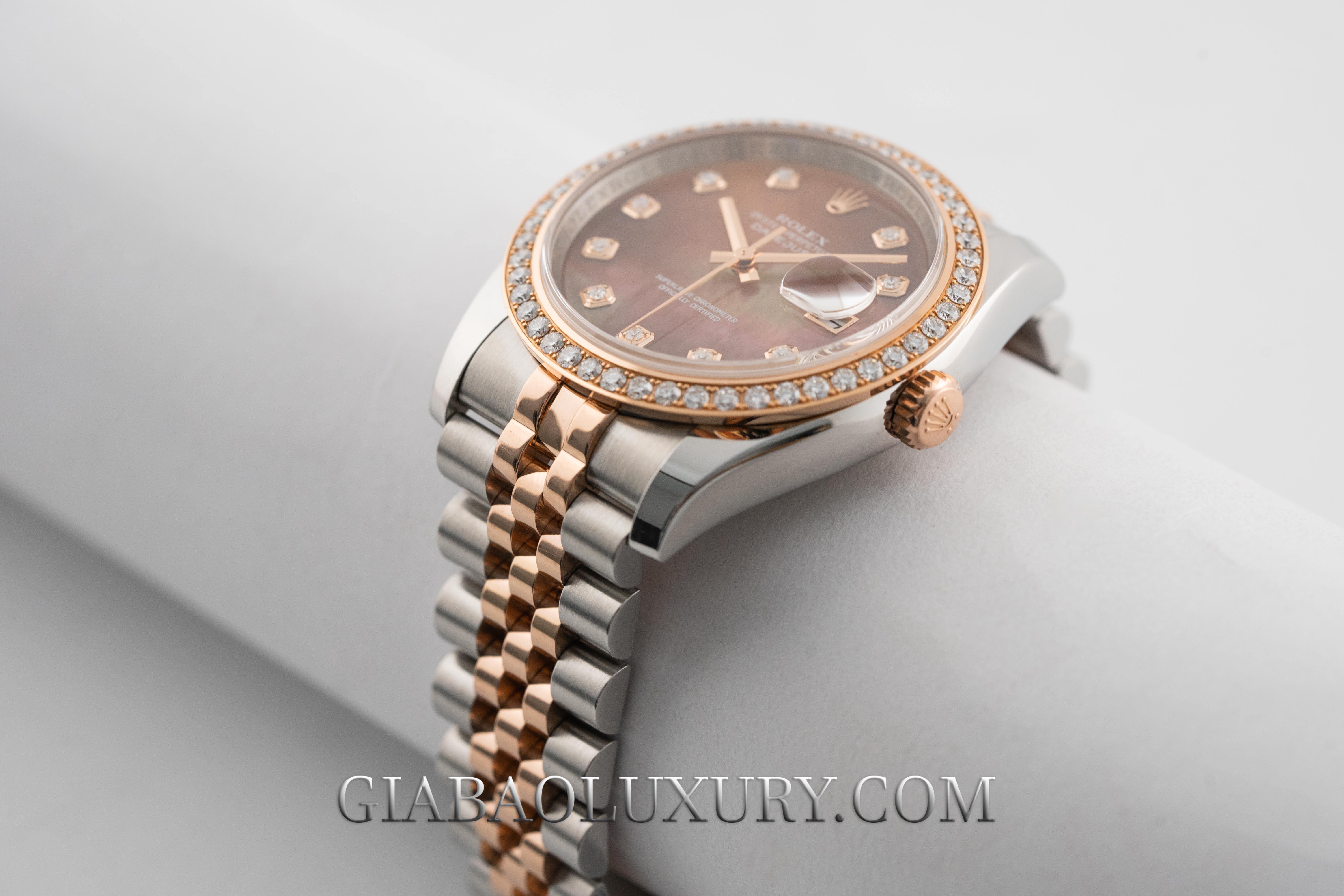 Đồng Hồ Rolex Datejust 36 116231 Mặt Số Xà Cừ Tím (Vành Kim Cương Option)