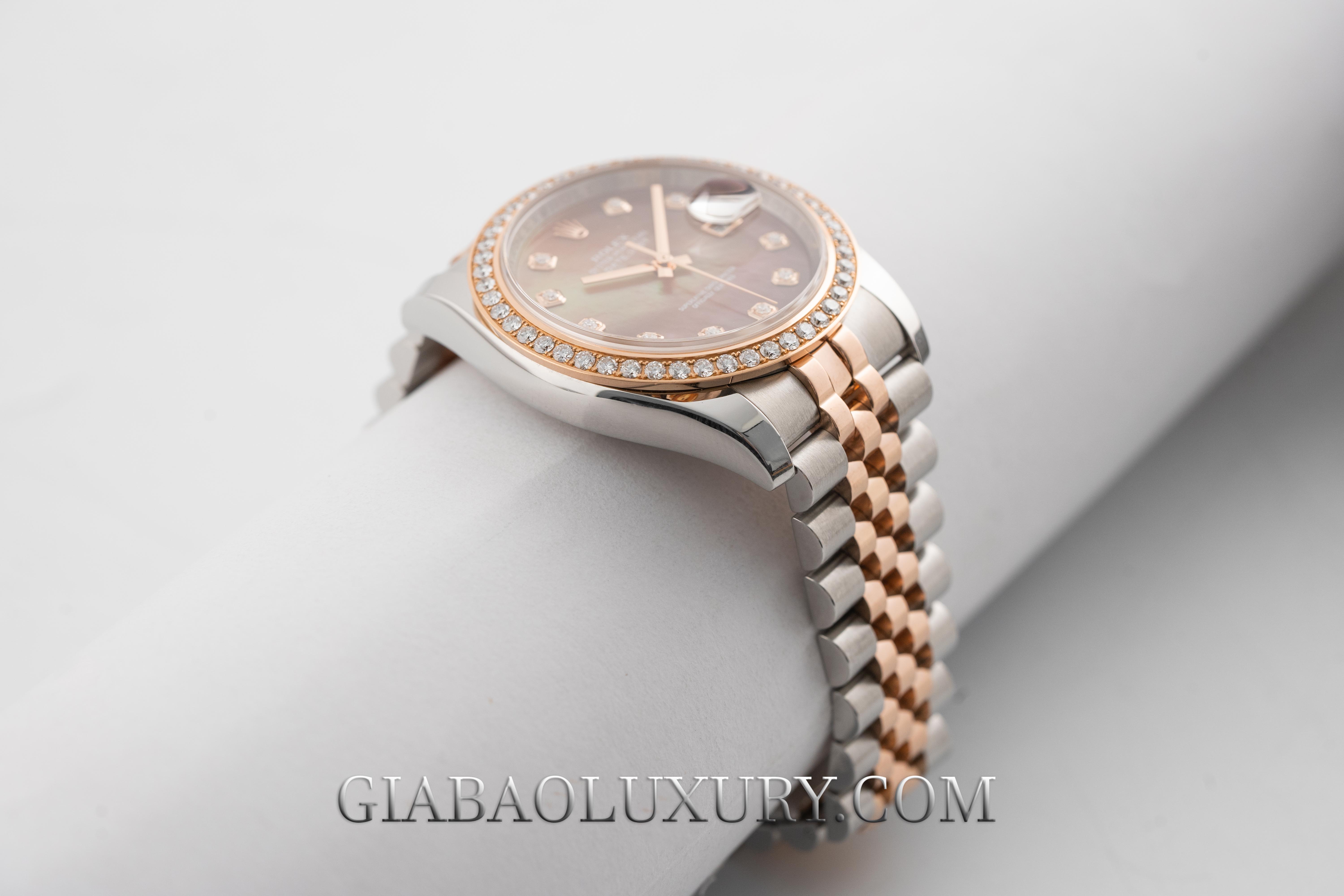 Đồng Hồ Rolex Datejust 36 116231 Mặt Số Xà Cừ Tím (Vành Kim Cương Option)