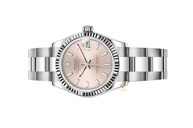 Đồng Hồ Rolex Datejust 278274 Mặt Số Hồng Cọc Số Dạ Quang Dây Đeo Oyster