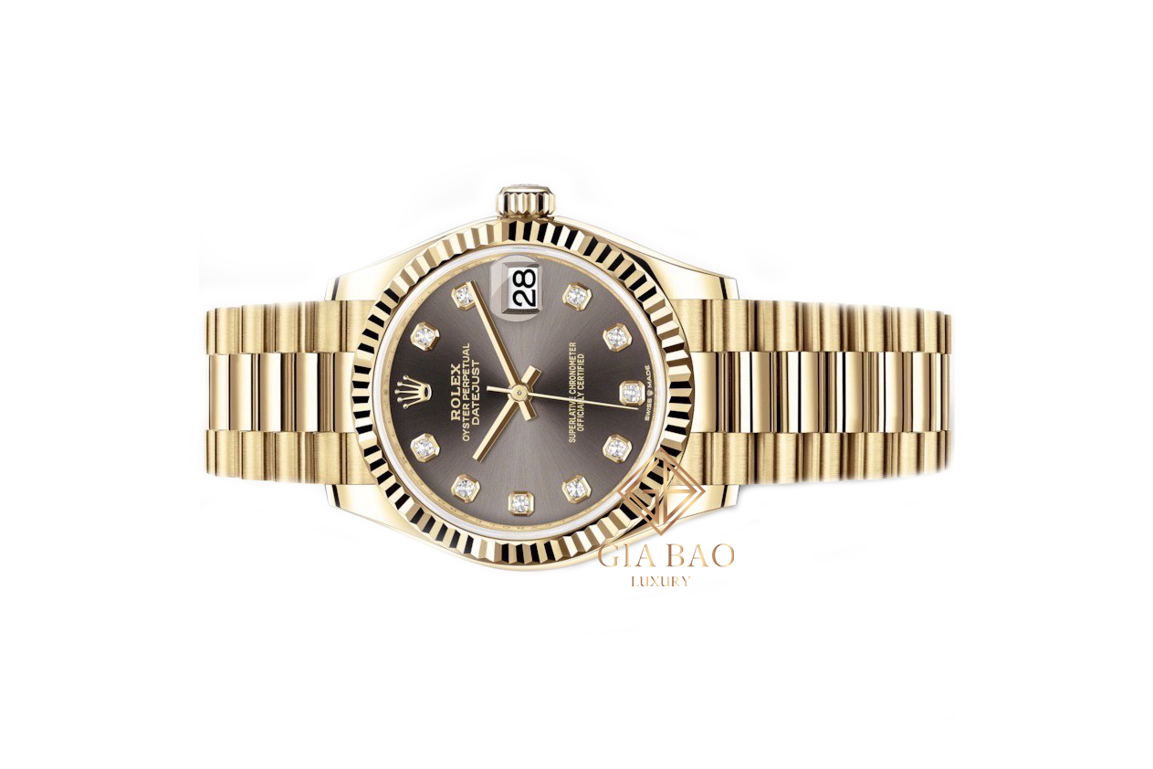 Đồng Hồ Rolex Datejust 278278 Mặt Số Xám Cọc Số Kim Cương