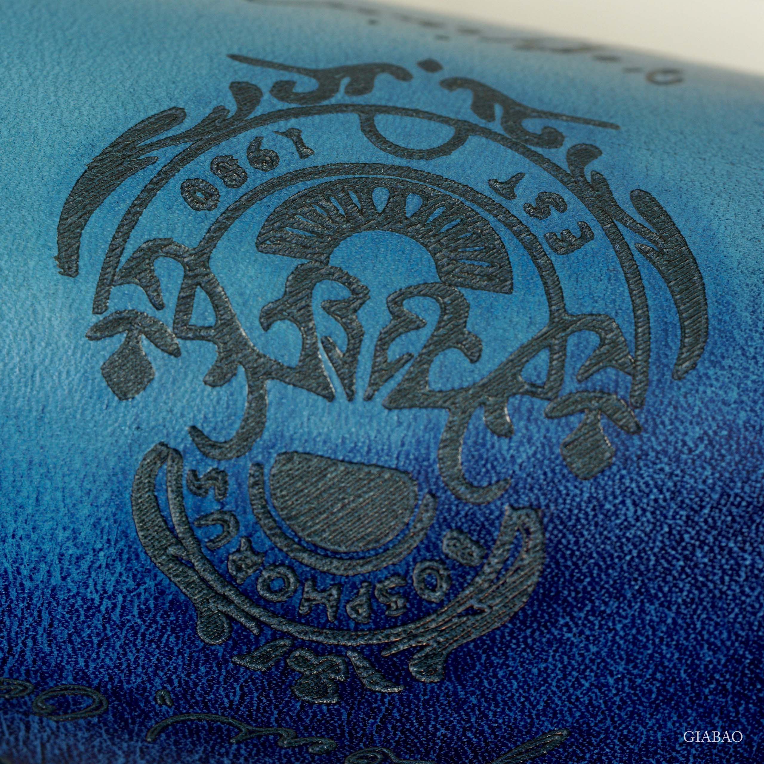 Hộp đựng đồng hồ GALATA, chất liệu da bò màu xanh patina, hiệu: BOSPHORUS LEATHER, kích thước 22.5cm X 10cm X 7.5cm, dùng cho 03 đồng hồ, mới 100%