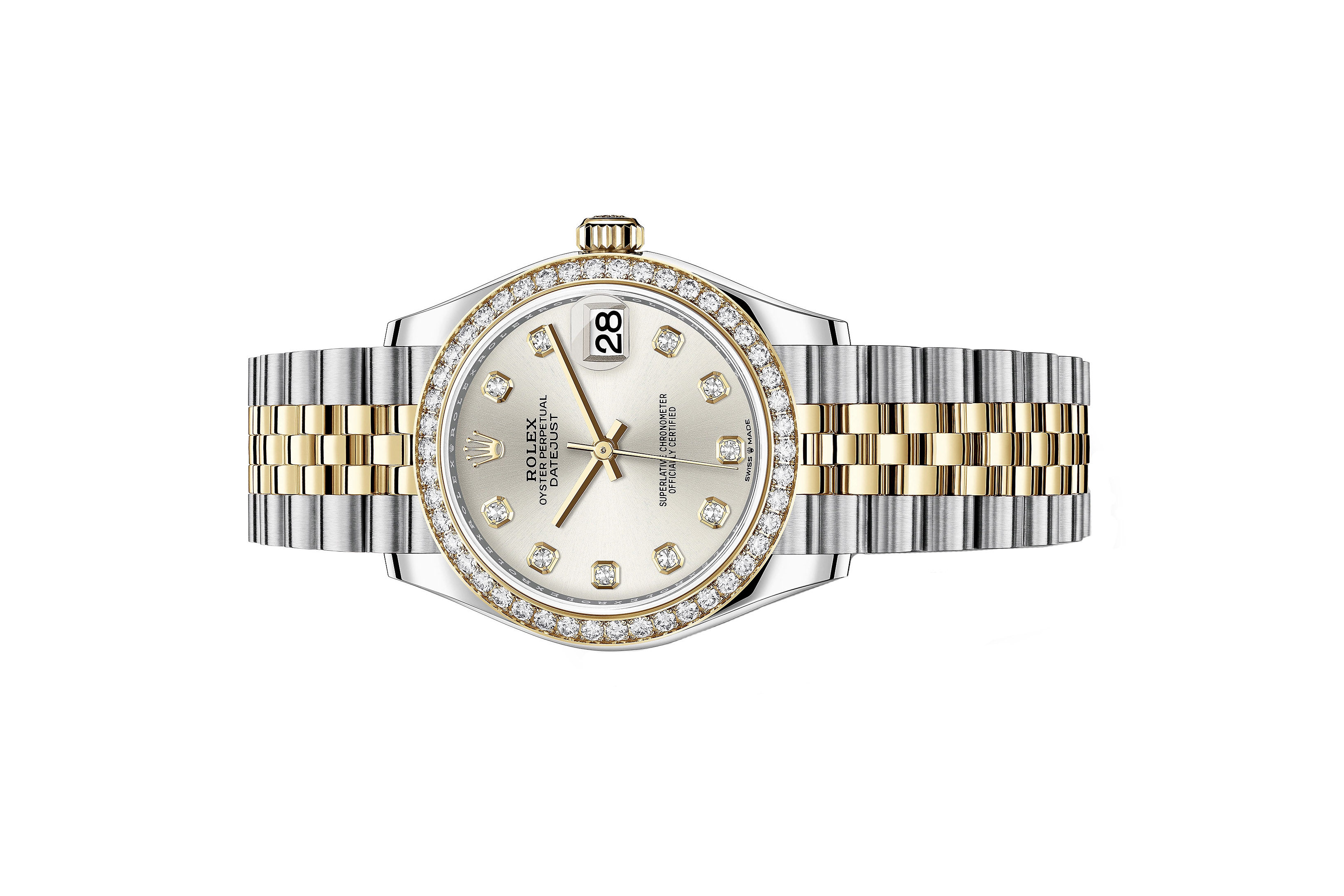 Đồng Hồ Rolex Datejust 31 278383RBR Mặt Số Bạc Nạm Kim Cương