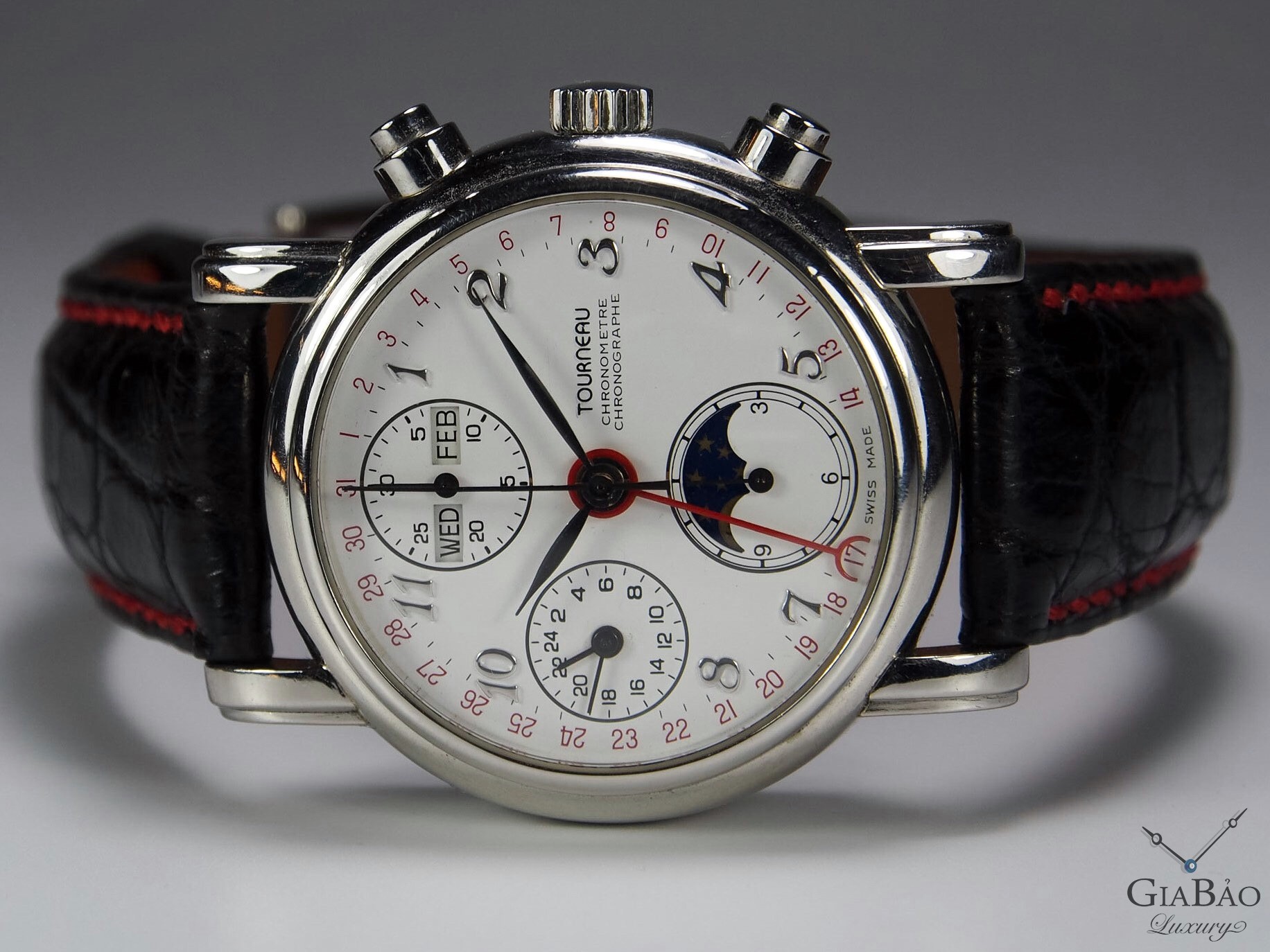 Đồng Hồ Tourneau Triple Date Moon Phase Automatic Chronograph