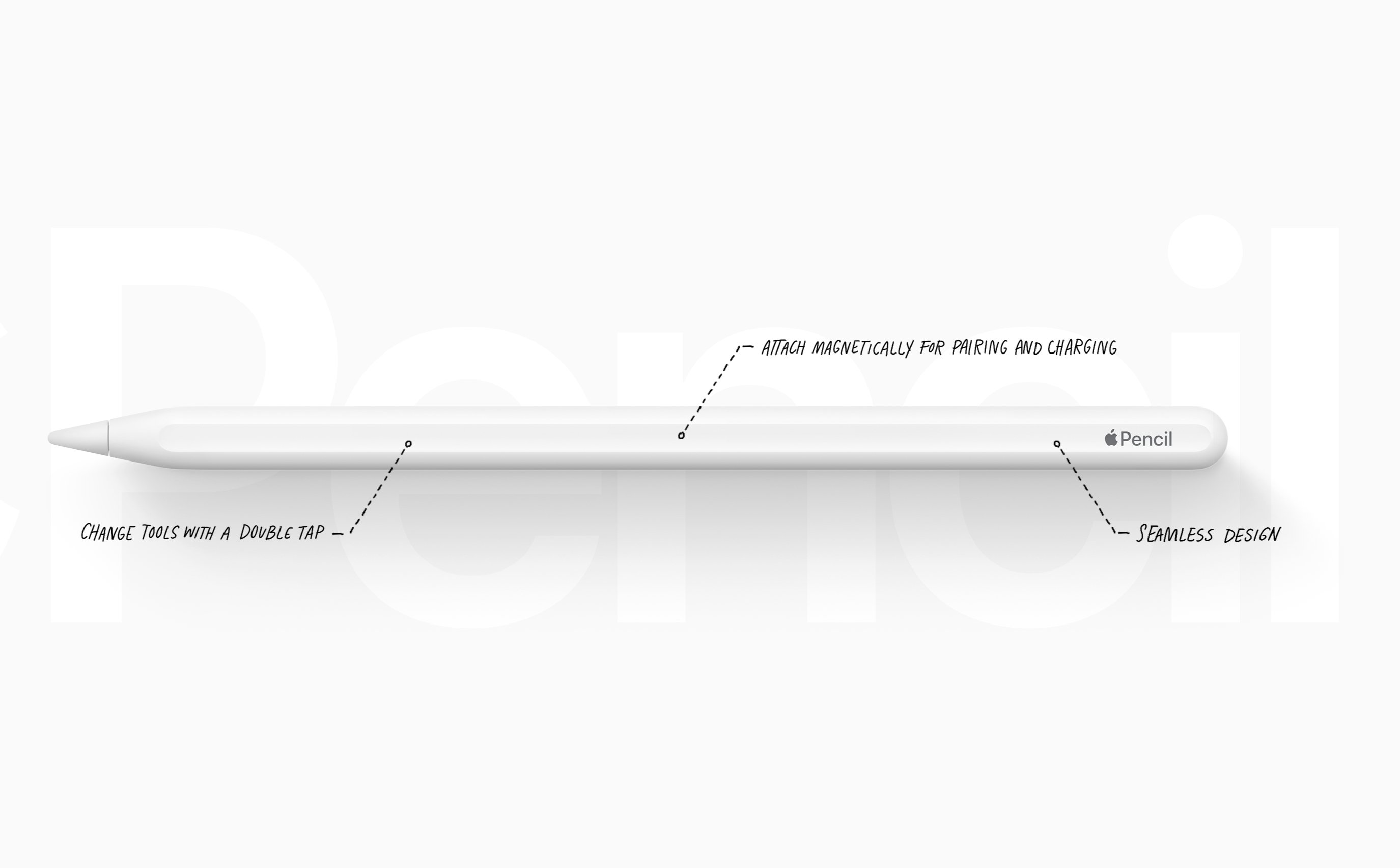 Apple Pencil thế hệ thứ 2: thiết kế tối giản, gắn vào iPad để sạc không dây