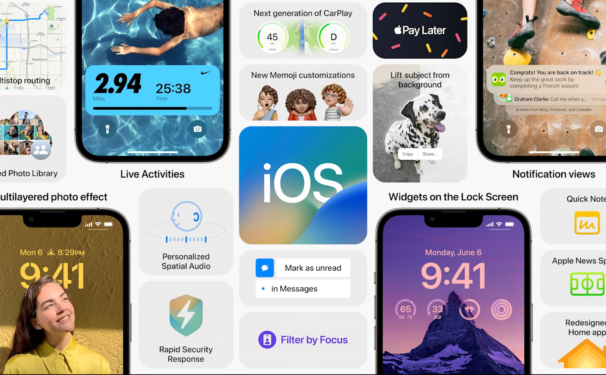 Apple ra mắt iOS 16 với màn hình khóa được thiết kế lại, có thể tùy chỉnh và lưu nhiều giao diện khác nhau