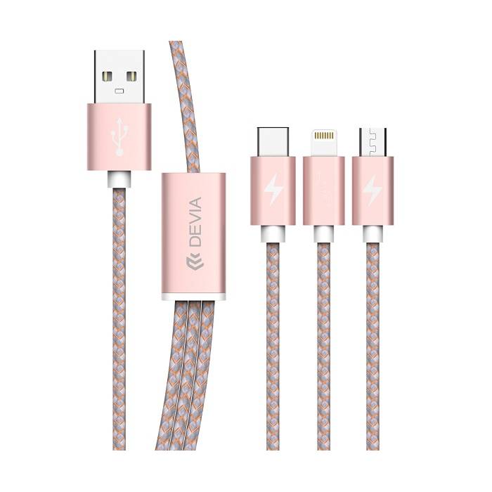 Cáp Devia 3 Đầu Lightning 1.5M